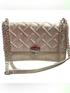 Aldo Champagne Quilted Chain Crossbody Bag